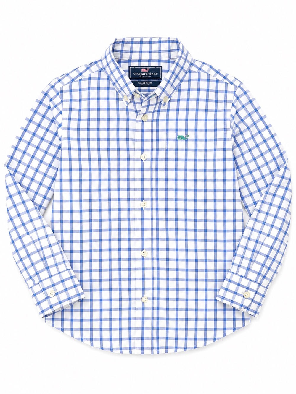 Vineyard Vines White & Blue Checked Button-Down Shirt